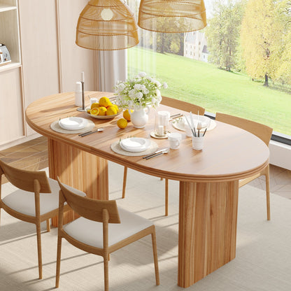 Modern Extendable Dining Table with Removable Extension Leaves