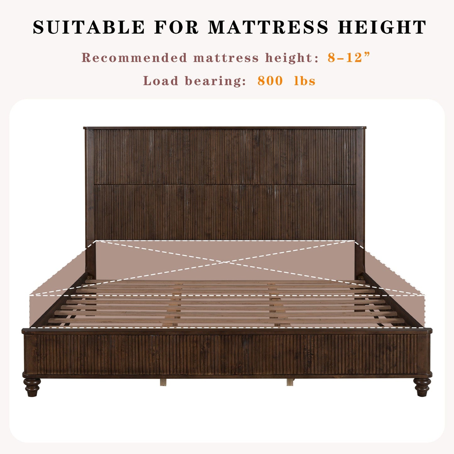 Platform Bed Frame & Tall Headboard