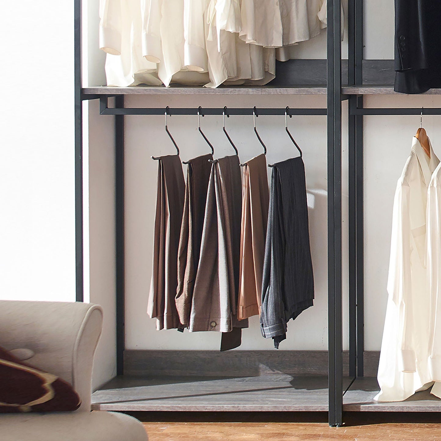 Monica - Modular Design Walk-In Closet System - Rustic