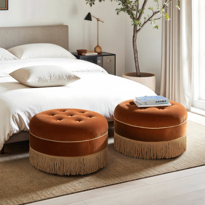 Yolanda 24" Round Upholstered Accent Ottoman