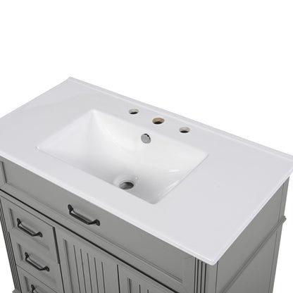 Bathroom Vanity With Sink, Freestanding Cabinet & Drawers