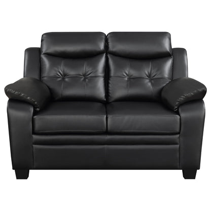 Finley Upholstered Padded Arm Tufted Loveseat Black