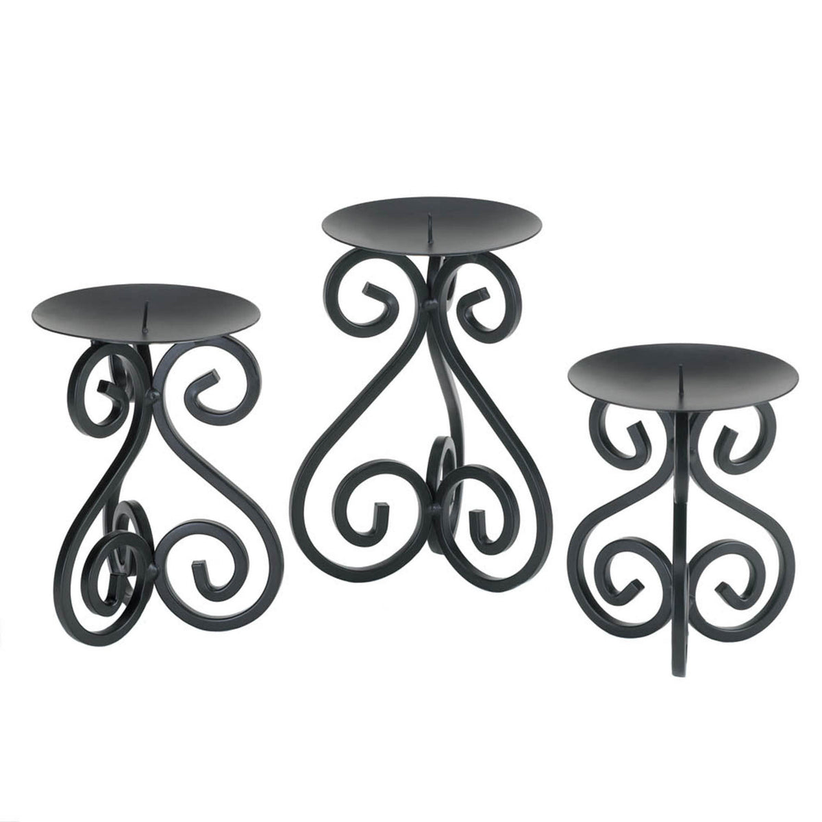 Scrollwork Candle Stand Trio