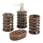 BROWN STONY BATH ACCESSORY SET