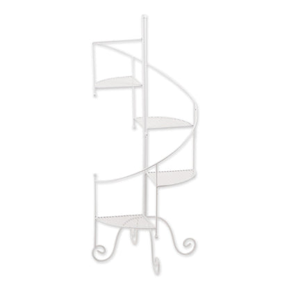 White Spiral Showcase Plant Stand