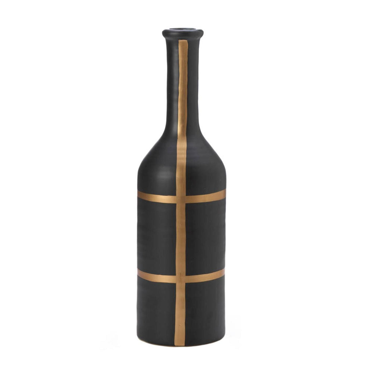 IBERIA BLACK AND GOLD VASE