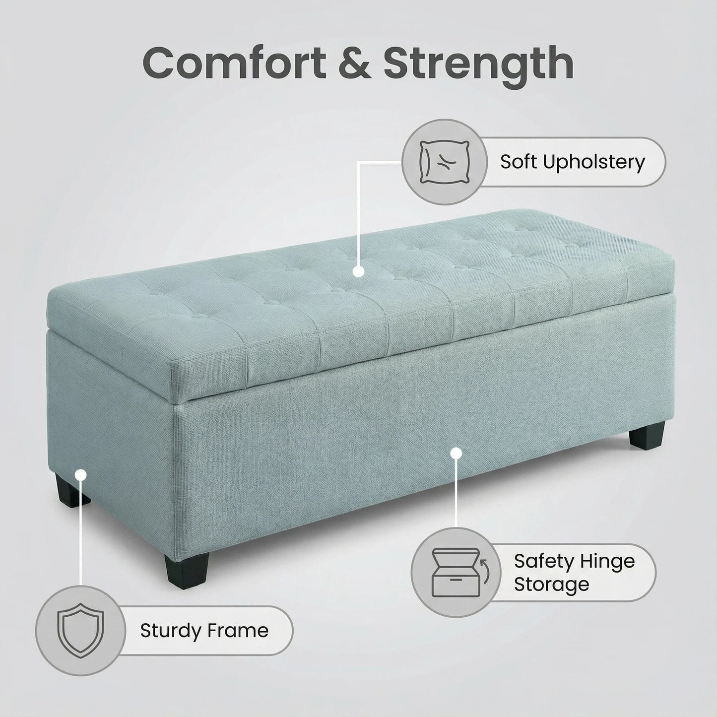 Elegant Tufted Storage Ottoman Bench