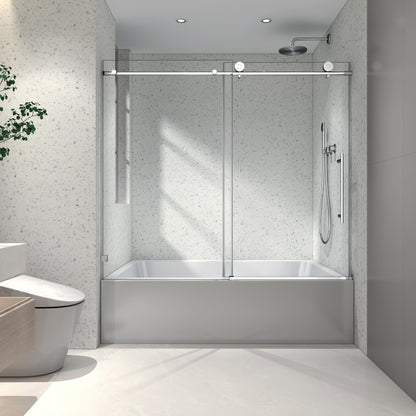 6063 Brushed Nickel Frameless Shower Door