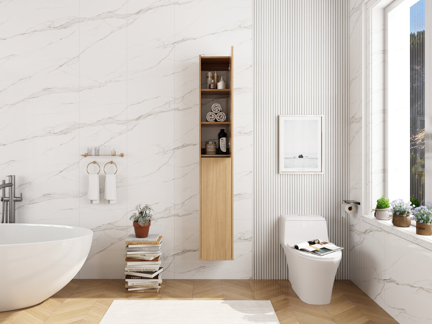 24 Inch Wall Mounted Side Cabinet Combination