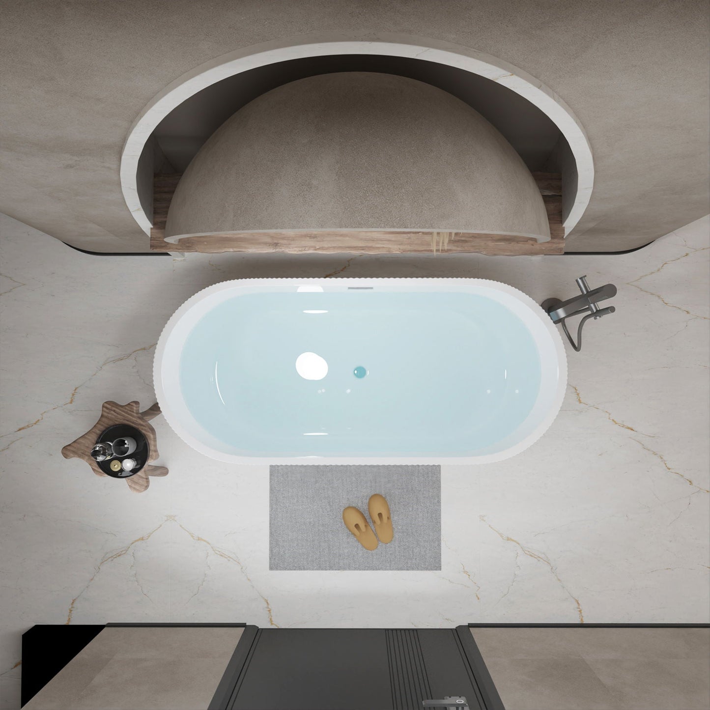 Linear Freestanding Soaker Tub