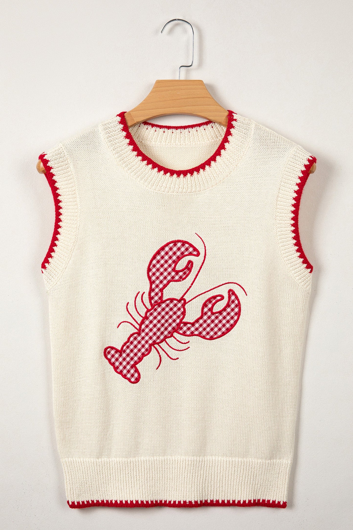 Emmeline Plaid Crawfish Knit Sweater