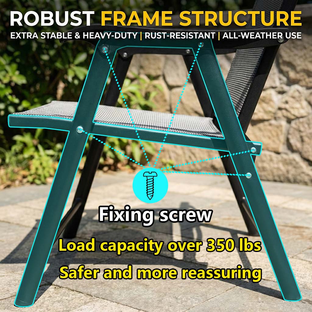 Outdoor Patio Chairs Set of 2 Stackable Portable for Deck, Garden, Camping and Travel