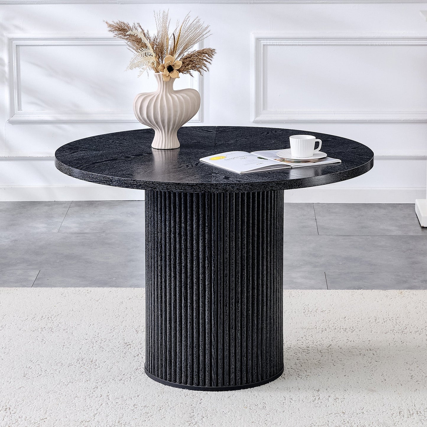 Modern Spliced Circular Dining Table with 42 Inch Diameter