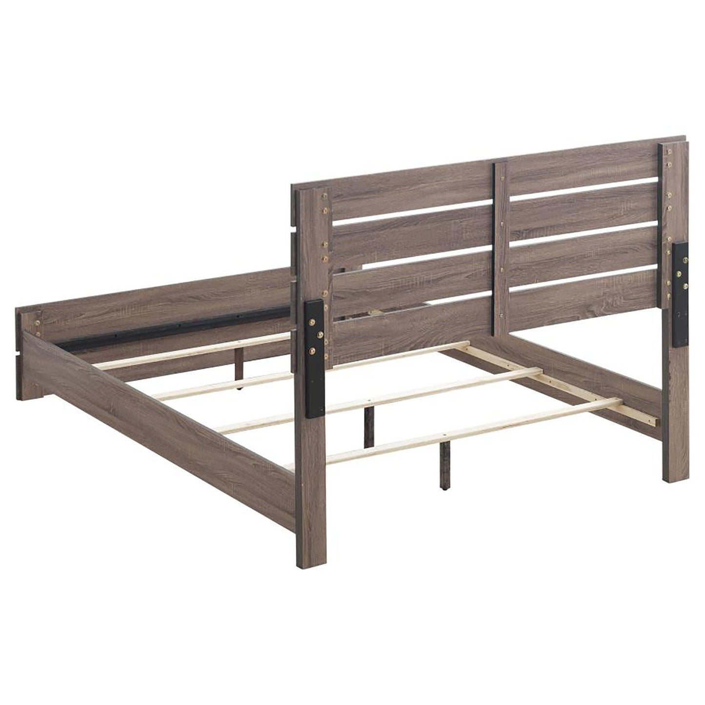 Slatted Headboard Panel Bed