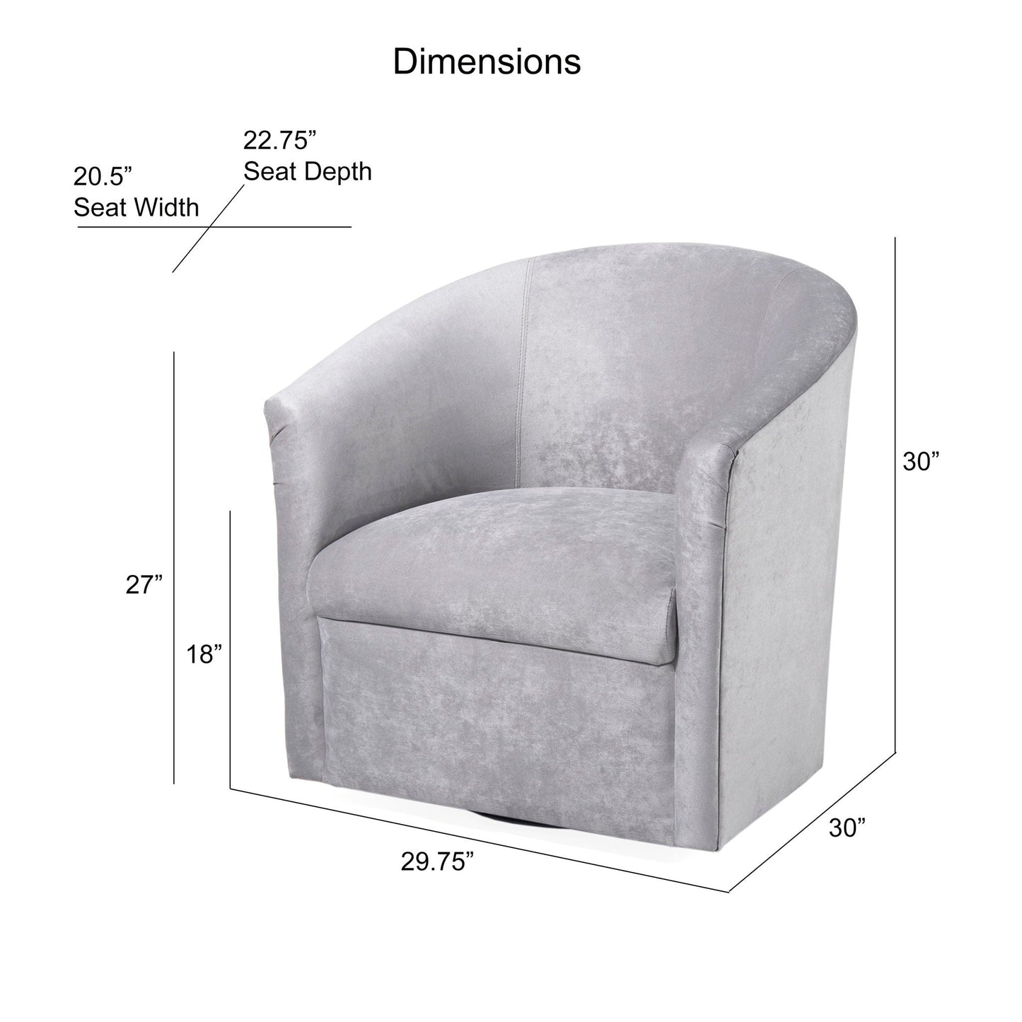 Eden - Swivel Chair With Upholstery And Hardwood Frame