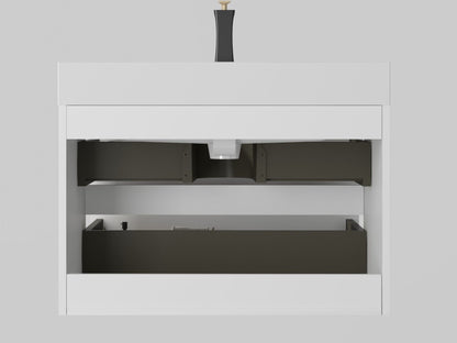 Alice - Bathroom Vanity With Large Storage, Sink, Wall Mounted