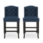 Vienna Fabric Tufted Counter Stool With Nailhead Accents (Set of 2)