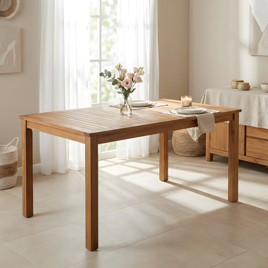 TOPMAX Patio Wooden Dining Table, 67"L Rectangular