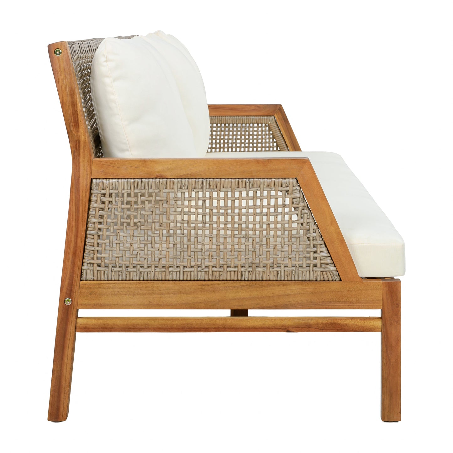 3 Piece Acacia Wood Patio Furniture Set with Coffee Table