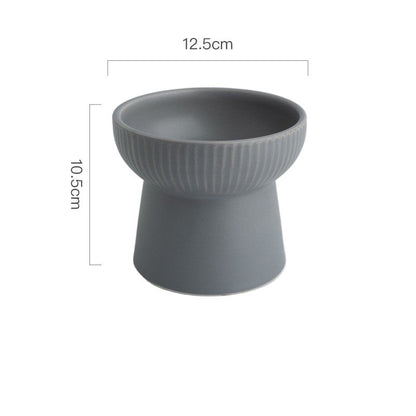High Foot Neck Protection Ceramic Cat Bowl