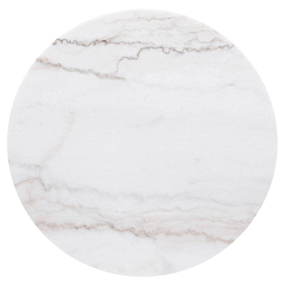 Jason Round White Marble Top Side End Table Charcoal