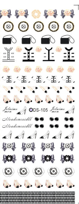 Watermark sticker decal nail sticker