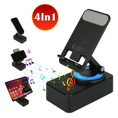 4-in-1 Foldable Wireless Speaker Stand with Power Bank & RGB Light
