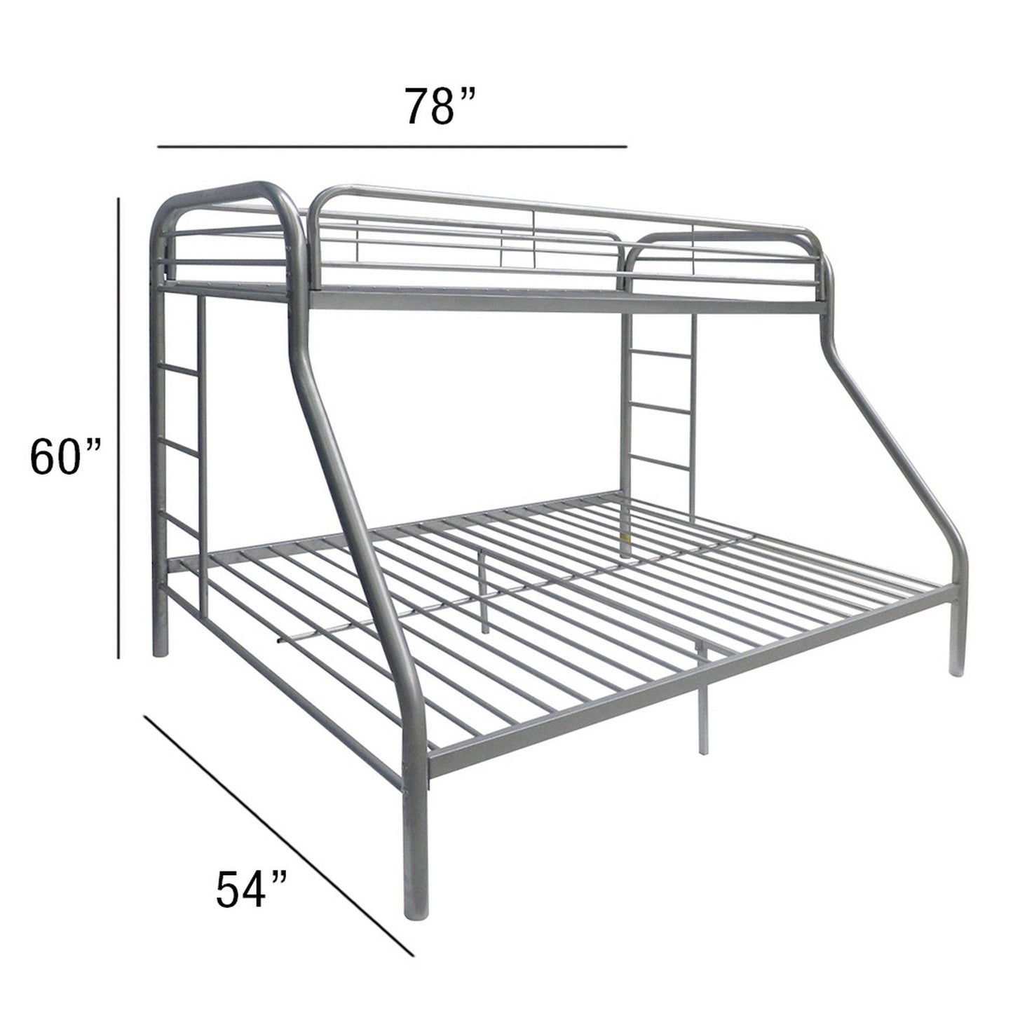 Tritan - Twin / Full Bunk Bed - Silver