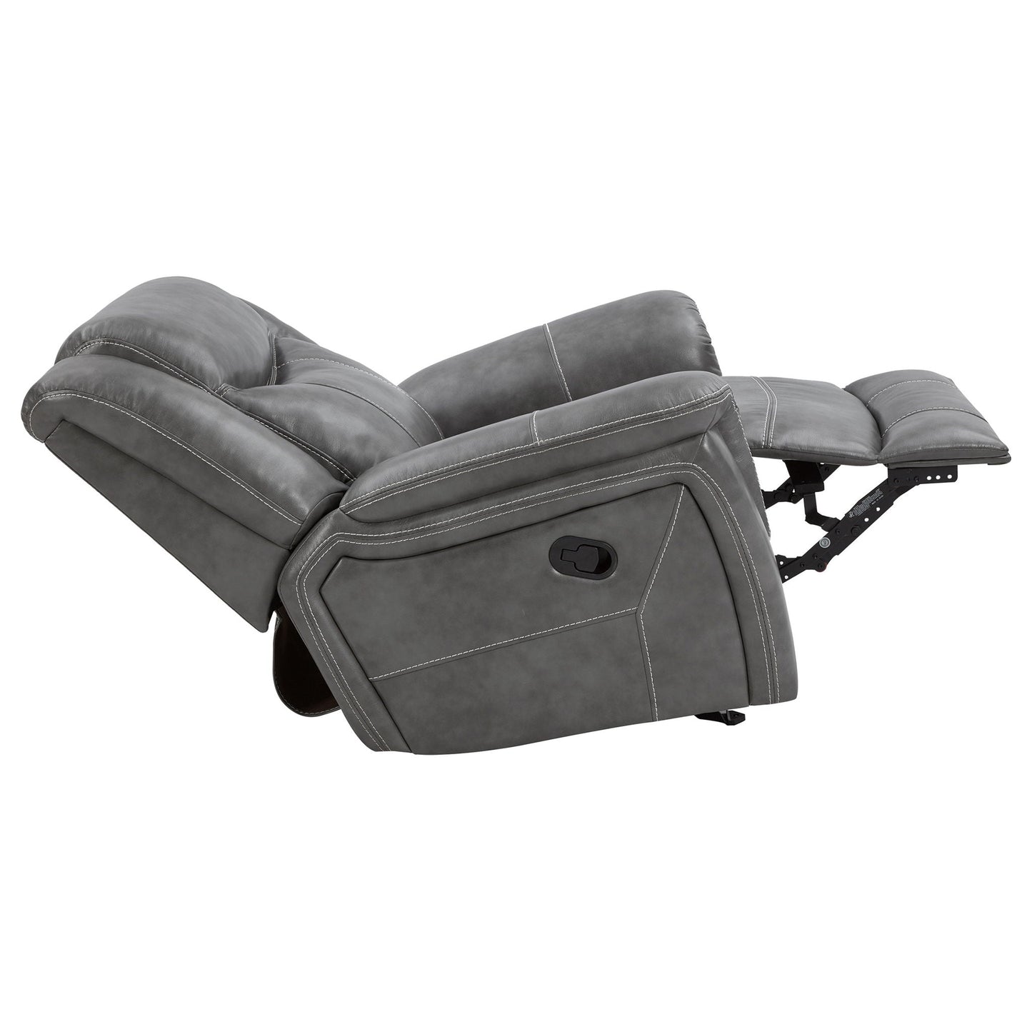 Encino - Upholstered Padded Arm Glider Recliner - Gray