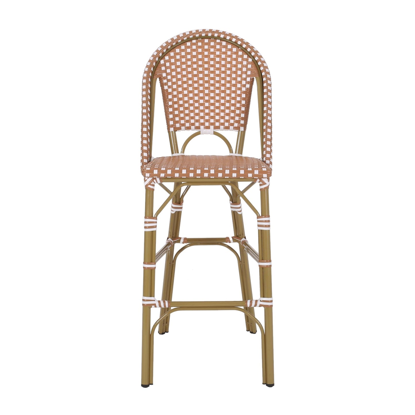 Outdoor PE Rattan French Barstool Set