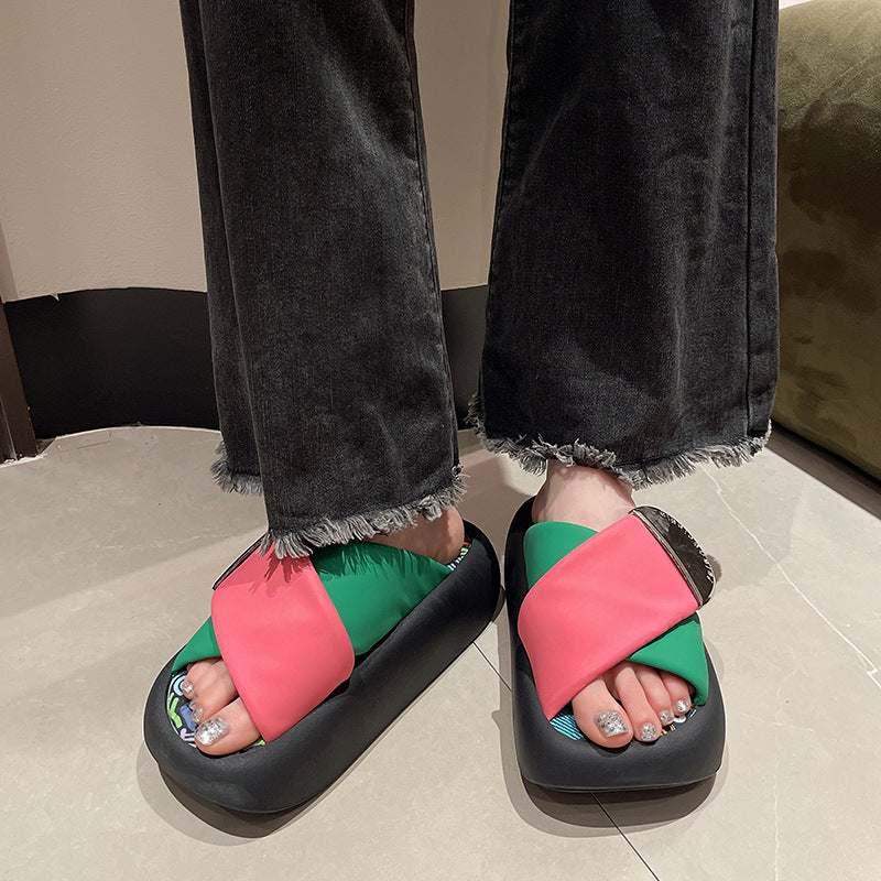 Exotic-style Casual Thick-soled Slippers For Women