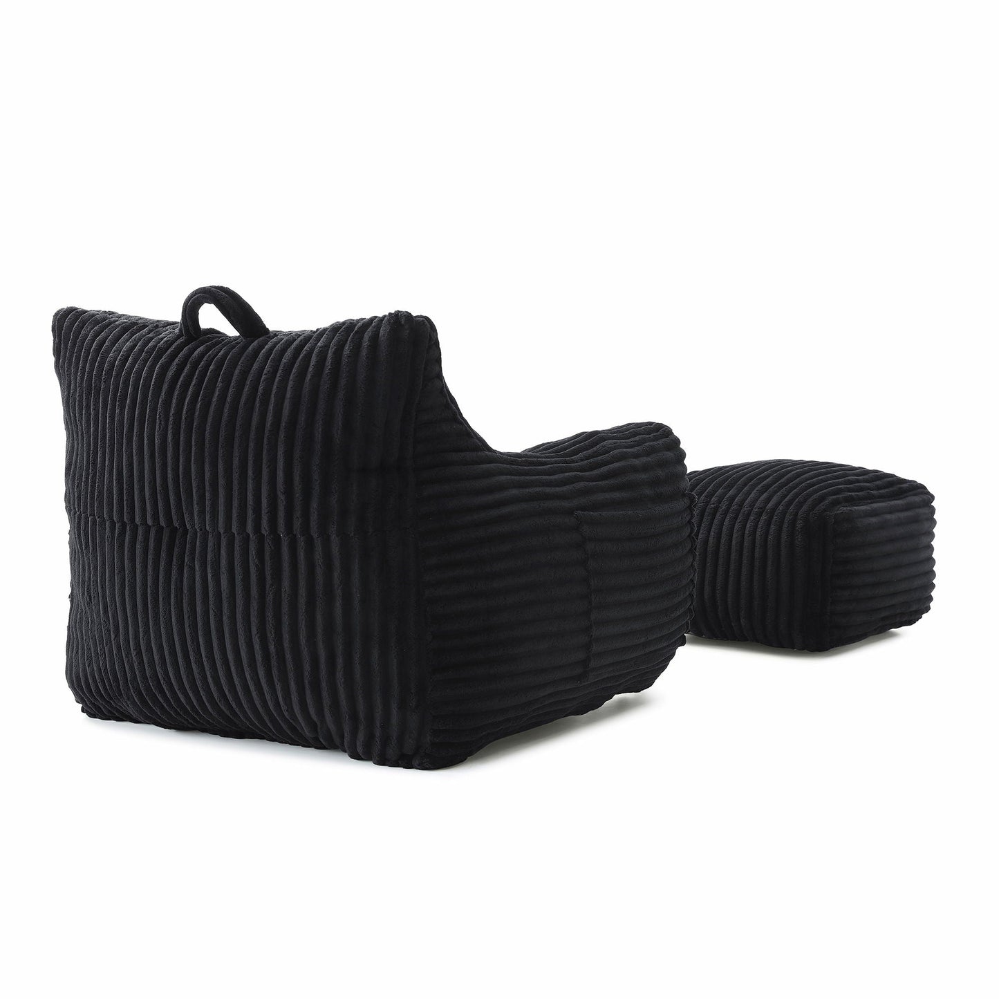 Giant Bean Bag Chair With Armrests And Footstool