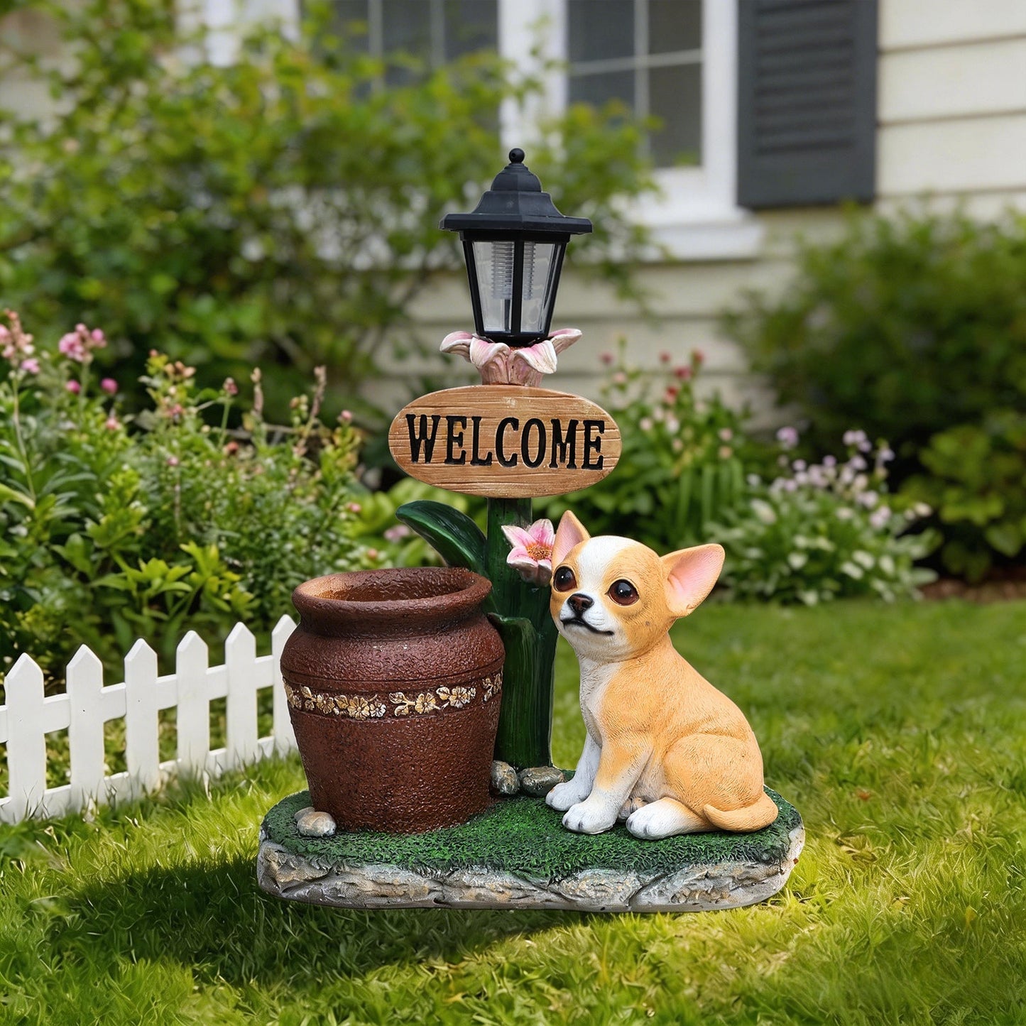Sitting Corgi Dog Planter Outdoor Decor