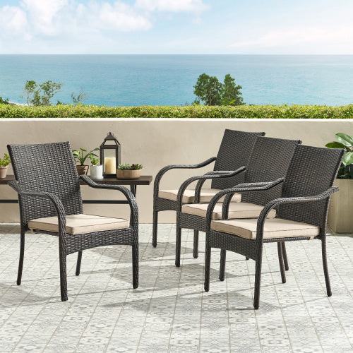 Outdoor Wicker Chairs, 56225.00CHRBRN KD, 4pcs