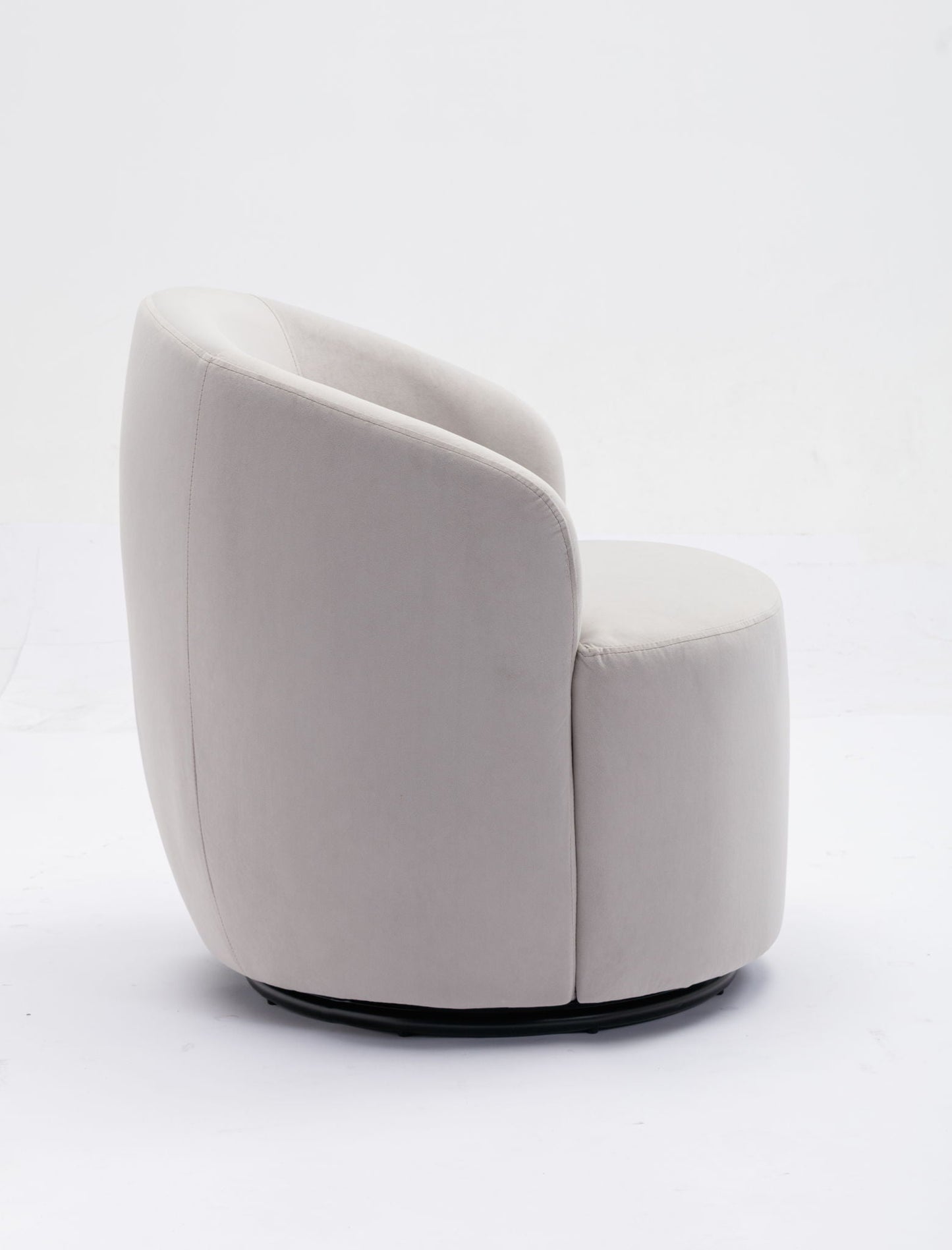Swivel Accent Armchair Barrel Chair With Powder Coating Metal Ring