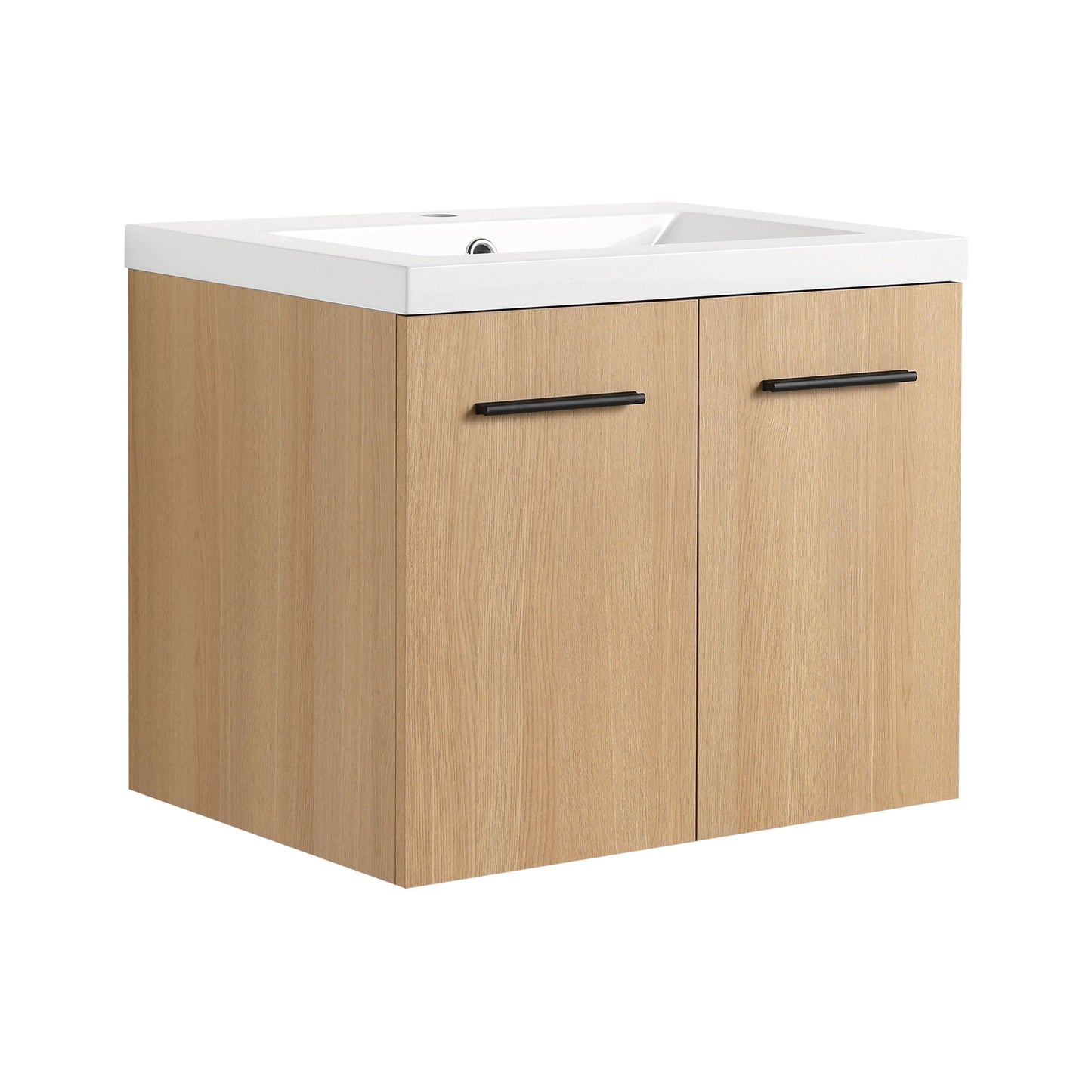 Floating Bathroom Vanity With Sink, Wall Mounted Double Door Storage