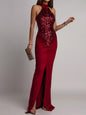 Sequin High Slit Sleeveless Maxi Dress
