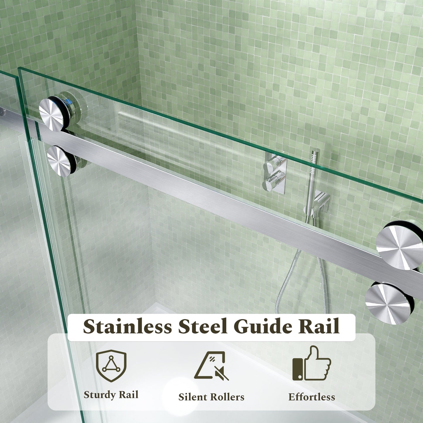 56-60"W x 60"H Frameless Sliding Tub Shower Door Enclosure