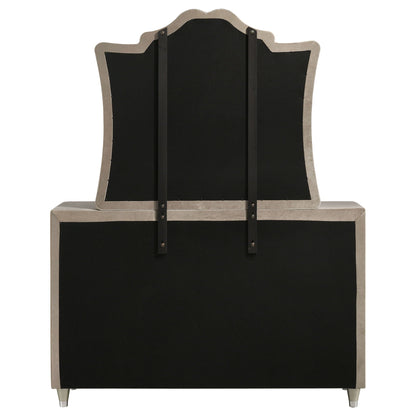 Antonella 7-drawer Upholstered Dresser with Mirror Ivory