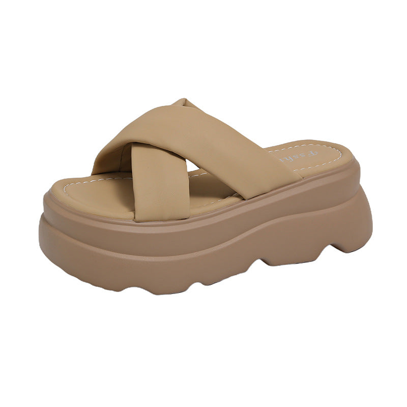 Thick Soled Slippers For Women Wearing Outside In Summer Small Size