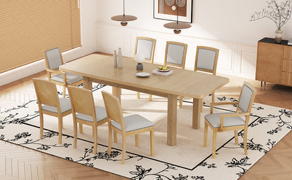 TOPMAX Rustic Extendable 84inch Dining Table Set