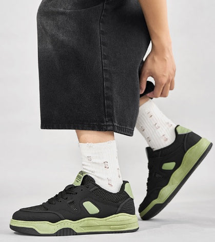 Spring Summer New Arrival Stylish Versatile Low-top Mesh Skate Shoes, Soft Light Breathable Casual Sneakers