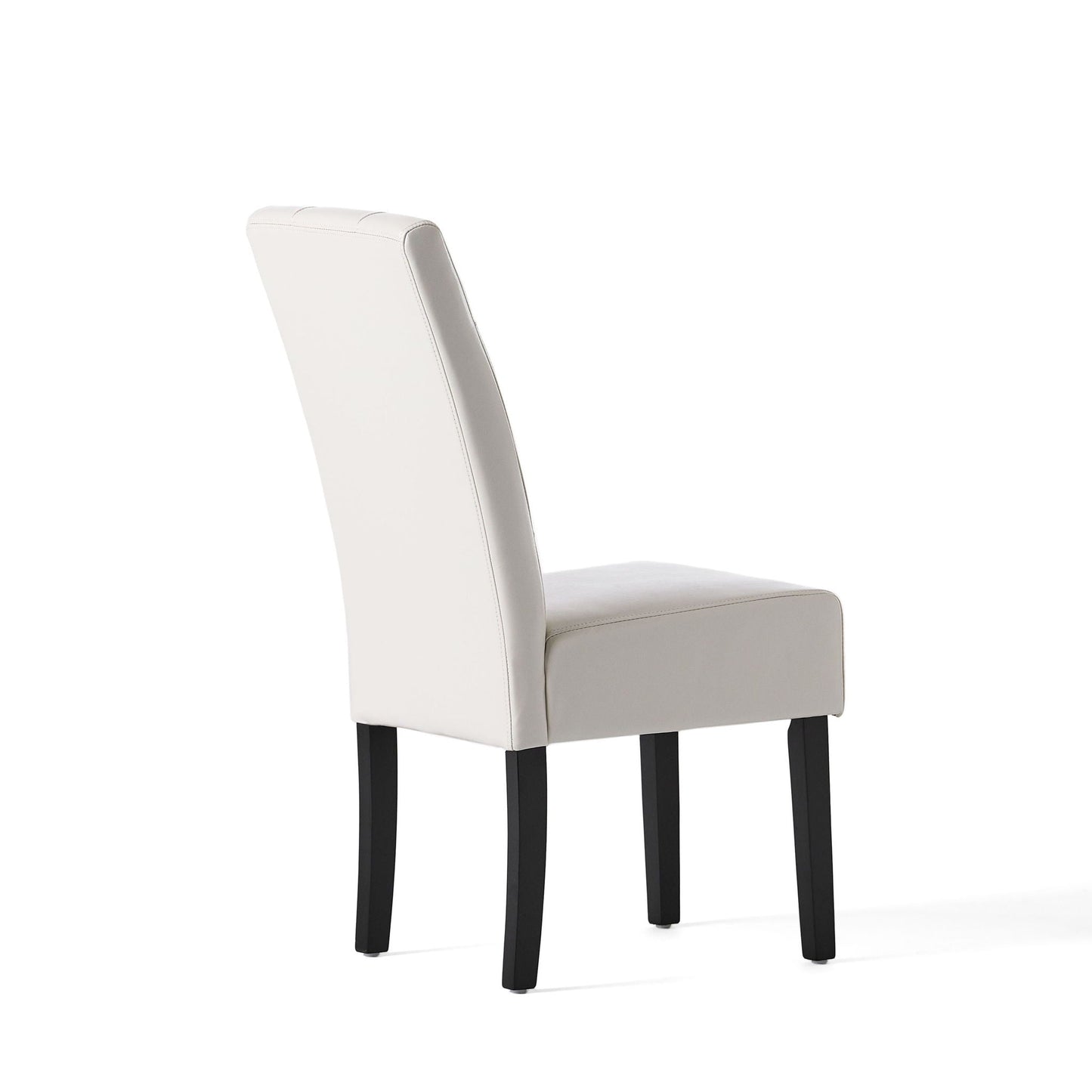 Carter 5 Tuft Dining Chair With Button Tufted Backrest And Espresso Legs - Ivory