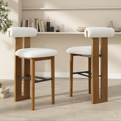 Renee Indoor Wooden Upholstered Barstool