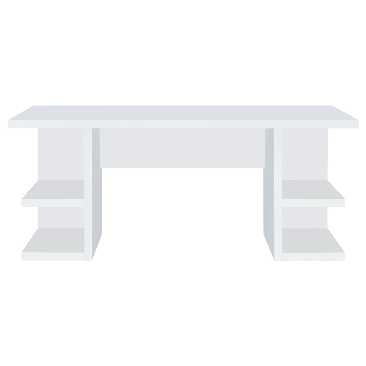Hannah - 4 Shelf Writing Desk With Open Shelving - White