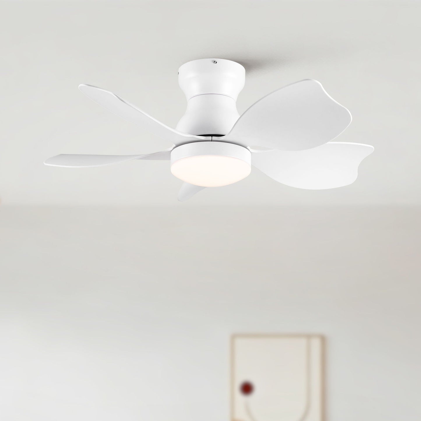 Low Profile Flush Mount Ceiling Fan With Light