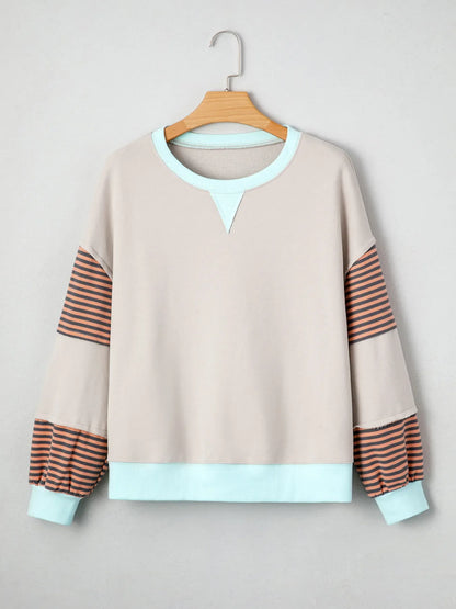 Colorblock Patchwork Drop Shoulder Sweatshirt