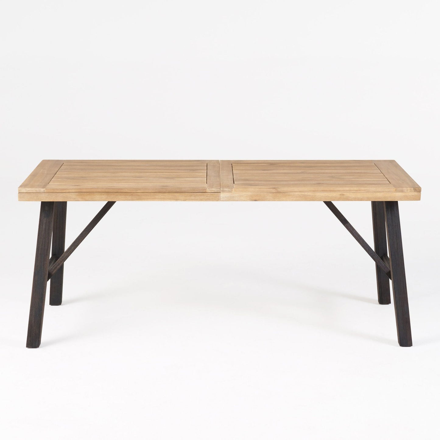 Outdoor Dining Set with 2 Benches and 1 Dining Table - Light Brown