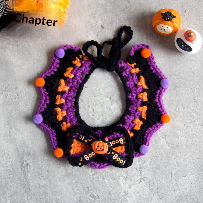 Hand-knitted Halloween Scarf For Cats And Dogs