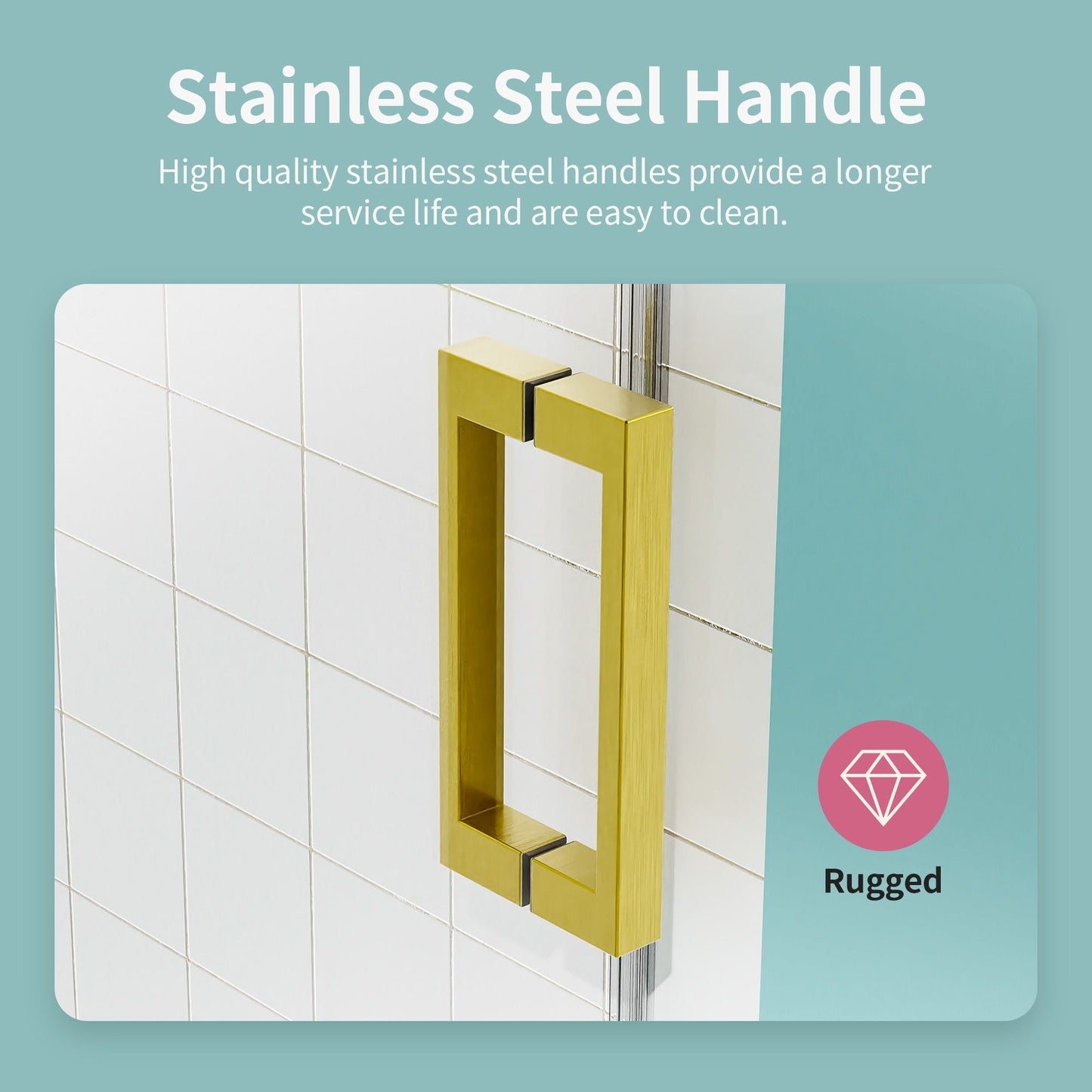 Frameless Single Sliding Soft Close Shower Doors, 3 / 8" Tempered Glass Reversible Installatio